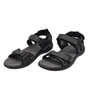 Khombu Sandals Mens Size 12 Black Hook & Loop Adjustable Comfort Outdoor 1277932